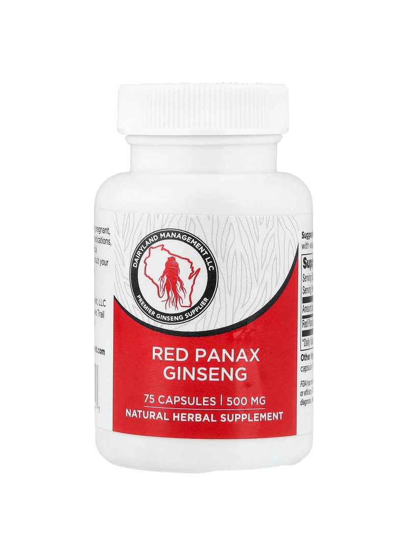 Red Panax Ginseng, 500 mg, 75 Capsules